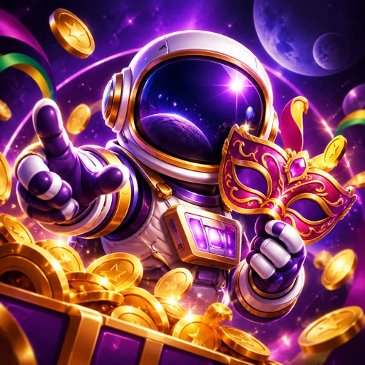 Astronauta flutuando no crash game Spaceman